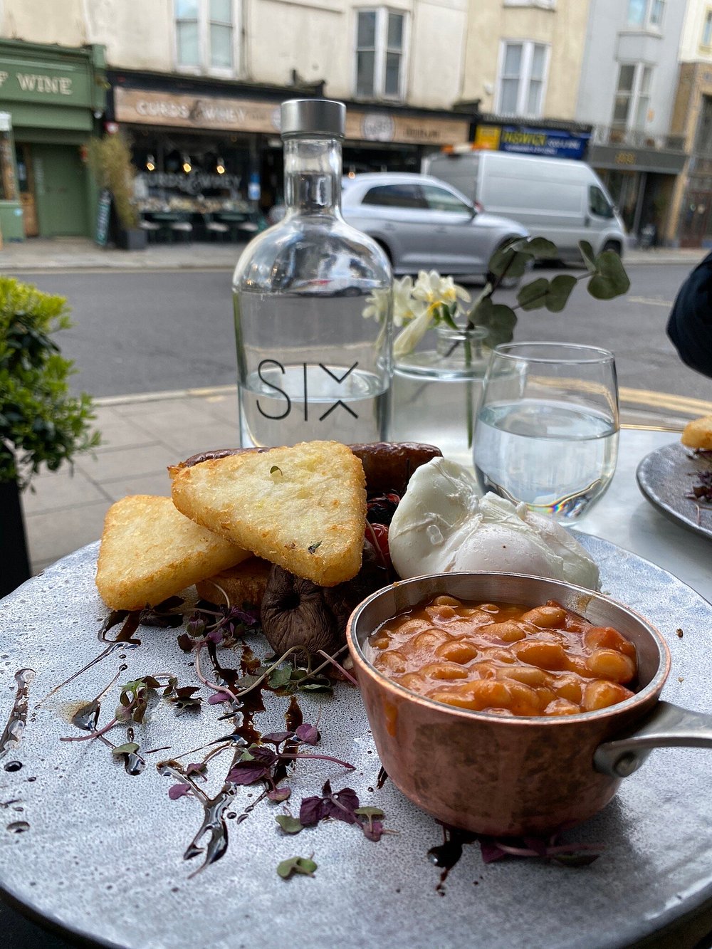 Breakfast served by the window at SIX