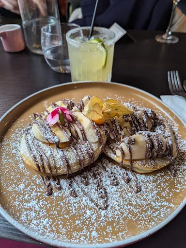 Pancakes with banana and chocolate at SIX