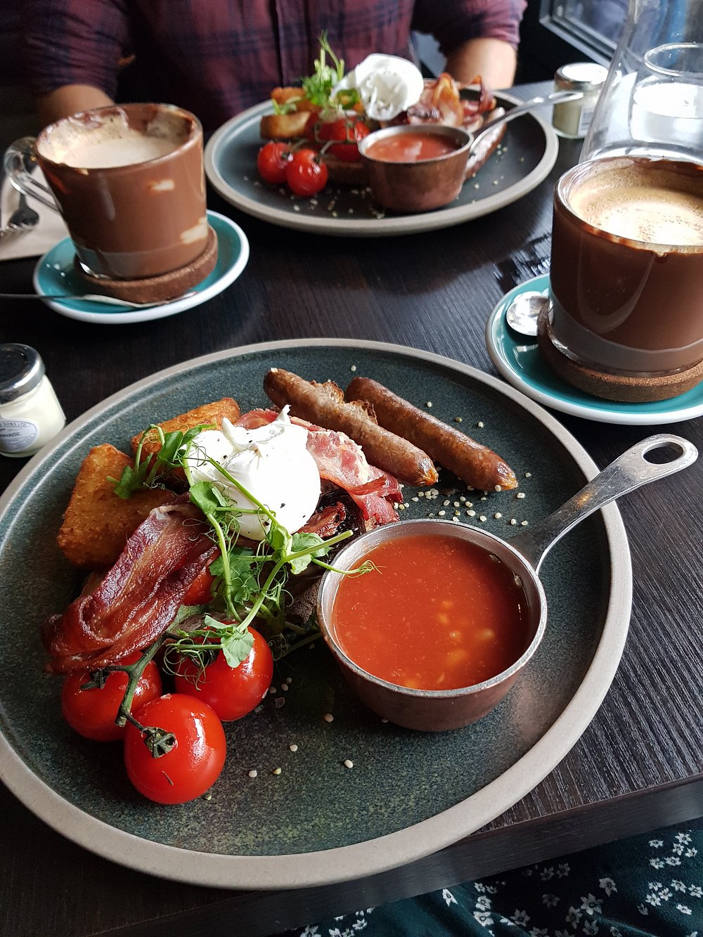 A breakfast spread with coffee at SIX